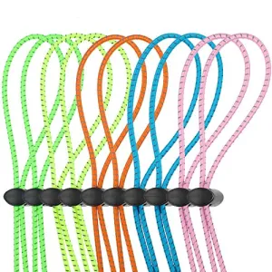 10 Sets Bungee Cord Strap Kit for Swim Goggles, Adjustable Replacement Swimming Goggle Strap with Cord Lock Clamp for Swimming Supplies (Green, Blue, Pink, Yellow, Orange)