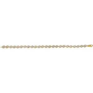 10K Beautiful 10K Yellow Gold Diamond Illusion Set Tennis Bracelet 1/5 Cttw