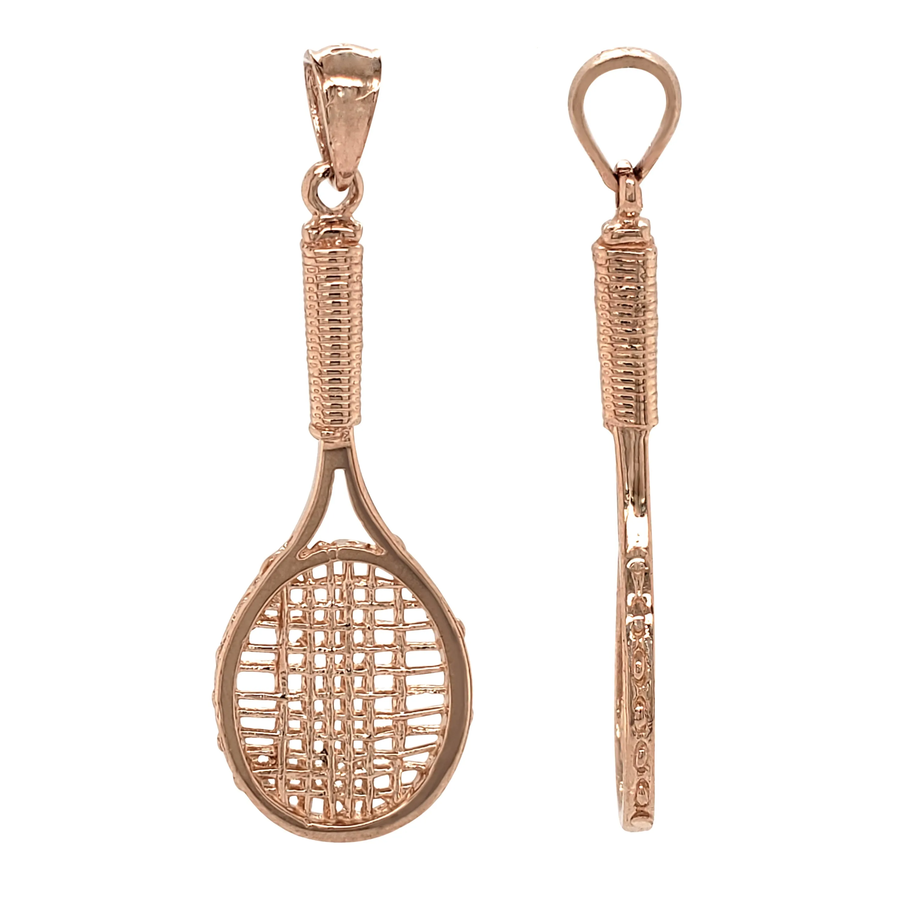14k Yellow White or Rose Gold Tennis Racquet Tennis Racket Sports Charm Pendant 3.6 grams