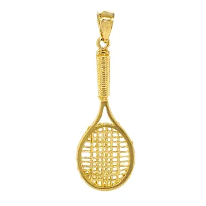 14k Yellow White or Rose Gold Tennis Racquet Tennis Racket Sports Charm Pendant 3.6 grams