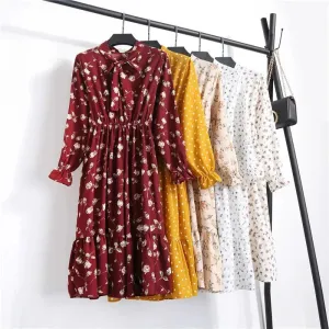 2023 New Arrival Vintage Lady Loose Floral Print Big Large Dress Summer  Elegant Midi Plus Size Women's Dresses
