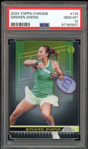2024 Topps Chrome Tennis #119 Qinwen Zheng RC Rookie PSA 10 GEM MINT