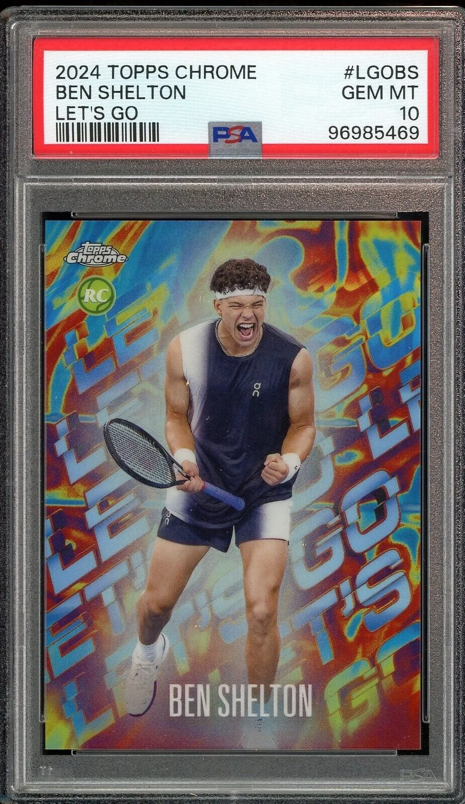 2024 Topps Chrome Tennis Let's Go SSP Case Hit Ben Shelton RC PSA 10 GEM MINT