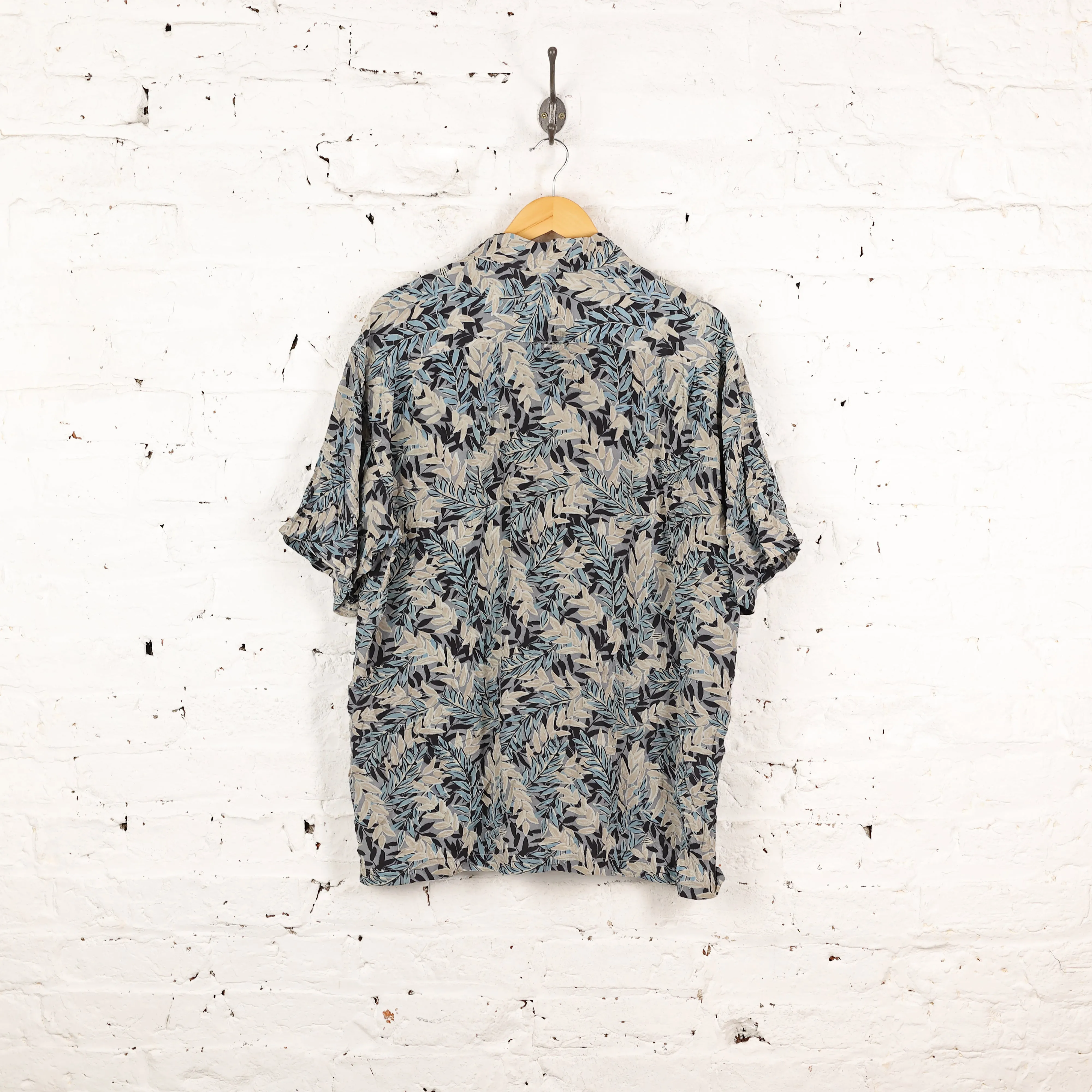90s Silk Pattern Shirt - Grey - L