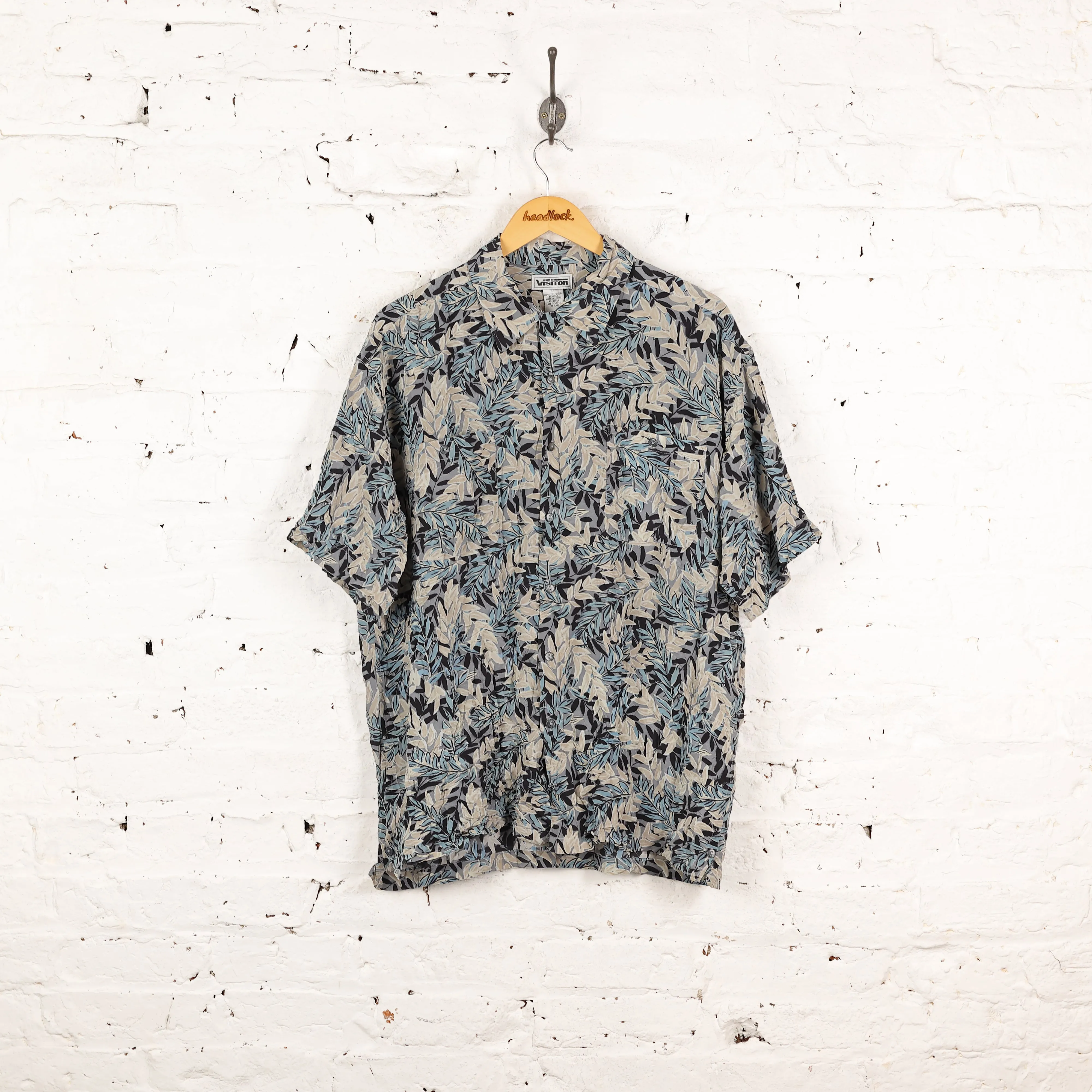 90s Silk Pattern Shirt - Grey - L