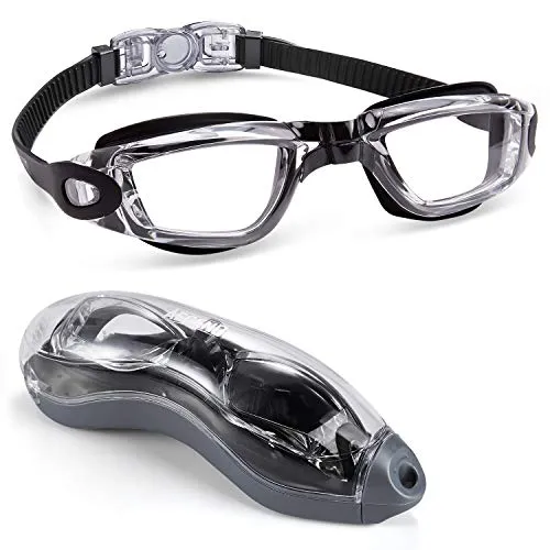 aegend Swim Goggles, Swimming Goggles No Leaking Anti Fog UV Protection Triathlon Swim Goggles with Free Protection Case for Adult Men Women Youth Kids Child, Multiple Choice