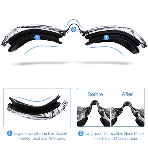 aegend Swim Goggles, Swimming Goggles No Leaking Anti Fog UV Protection Triathlon Swim Goggles with Free Protection Case for Adult Men Women Youth Kids Child, Multiple Choice