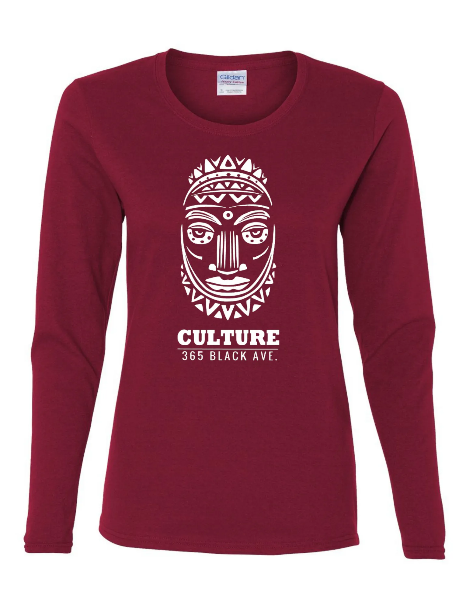 African Mask Long Sleeve Tee - Women's Cut
