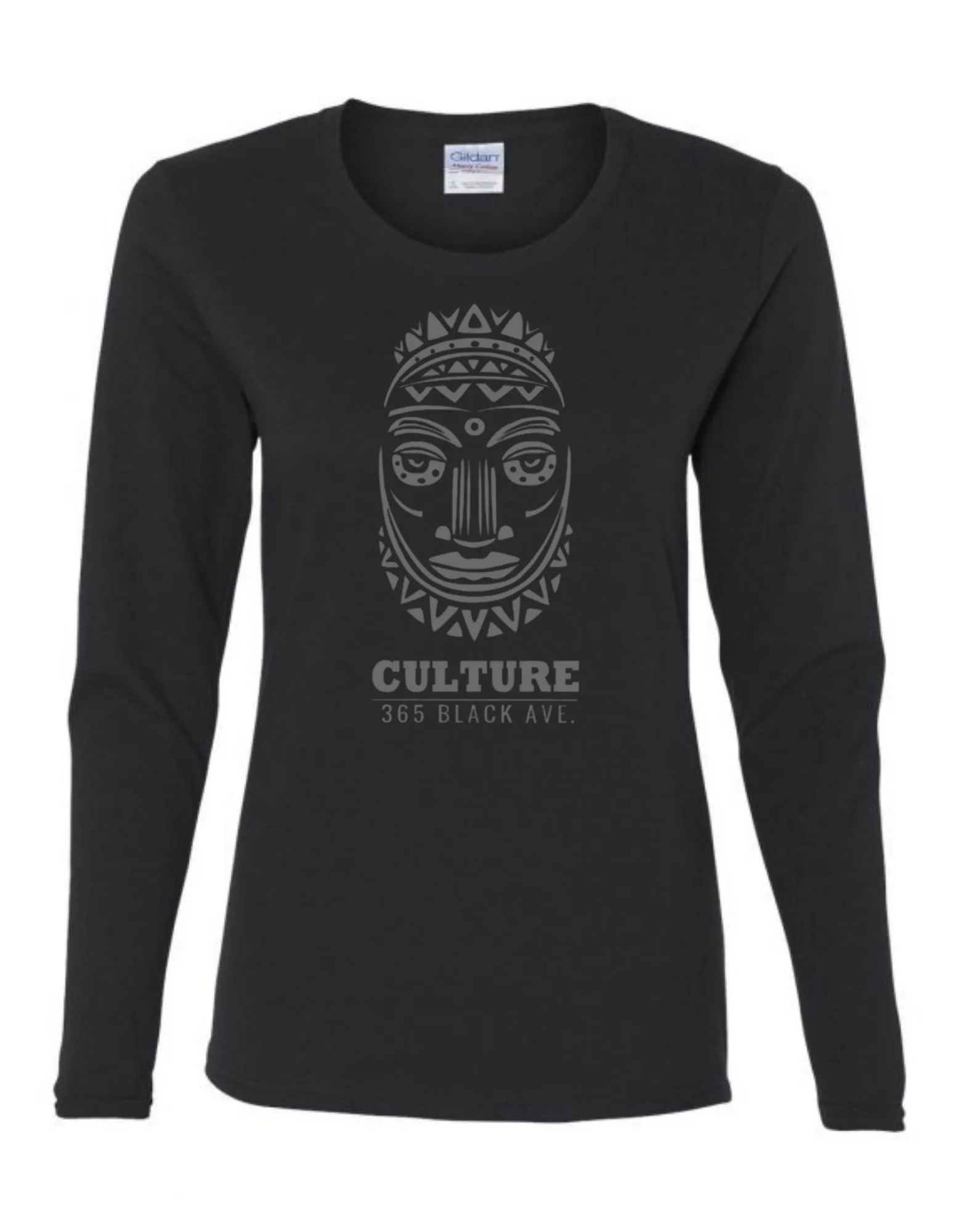 African Mask Long Sleeve Tee - Women's Cut