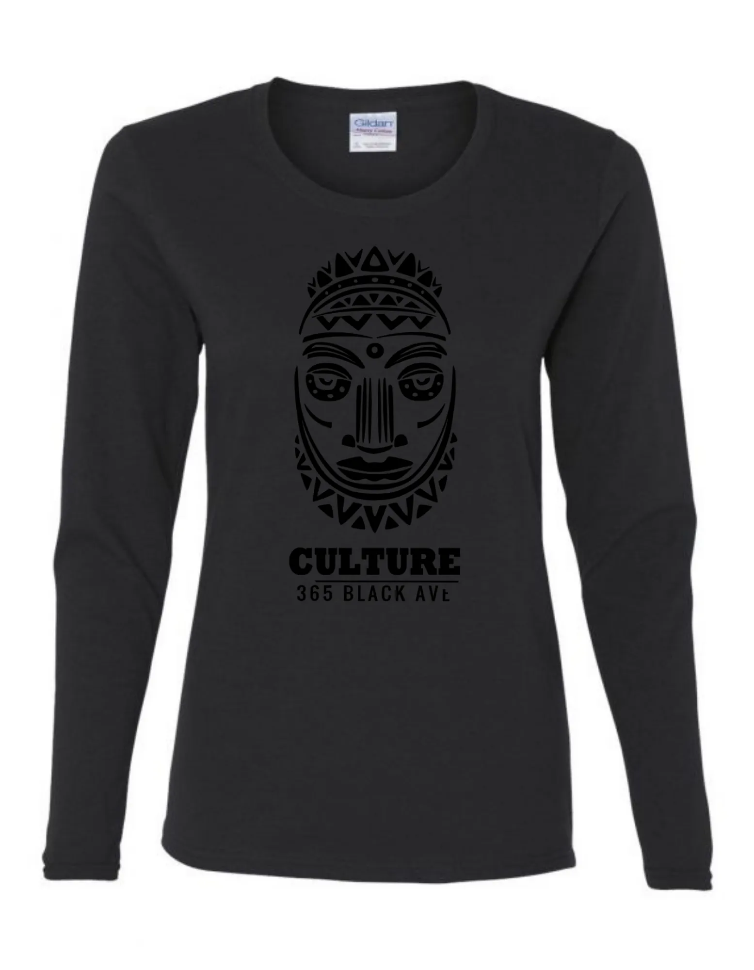 African Mask Long Sleeve Tee - Women's Cut