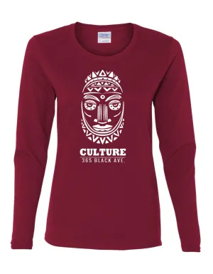 African Mask Long Sleeve Tee - Women's Cut