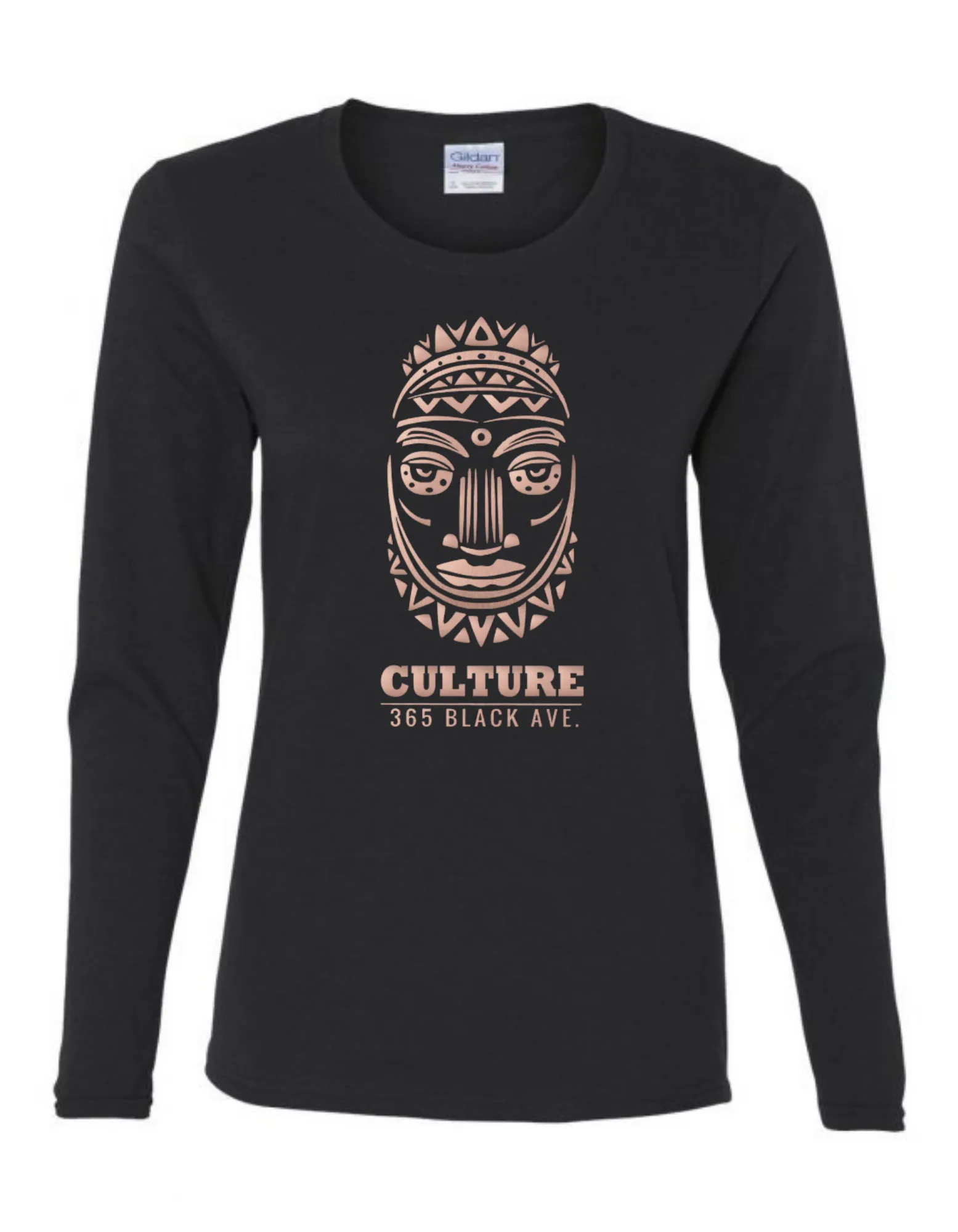 African Mask Long Sleeve Tee - Women's Cut