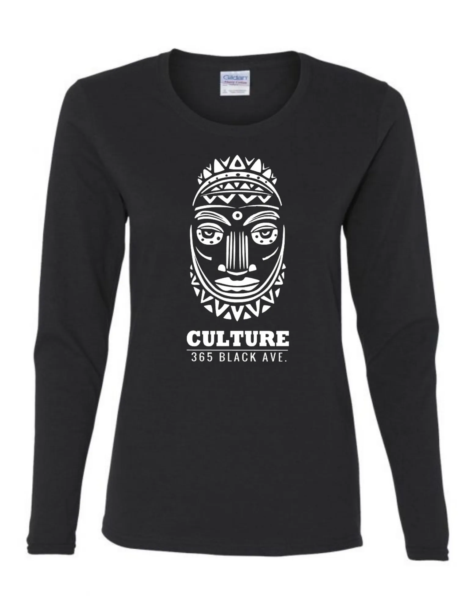 African Mask Long Sleeve Tee - Women's Cut