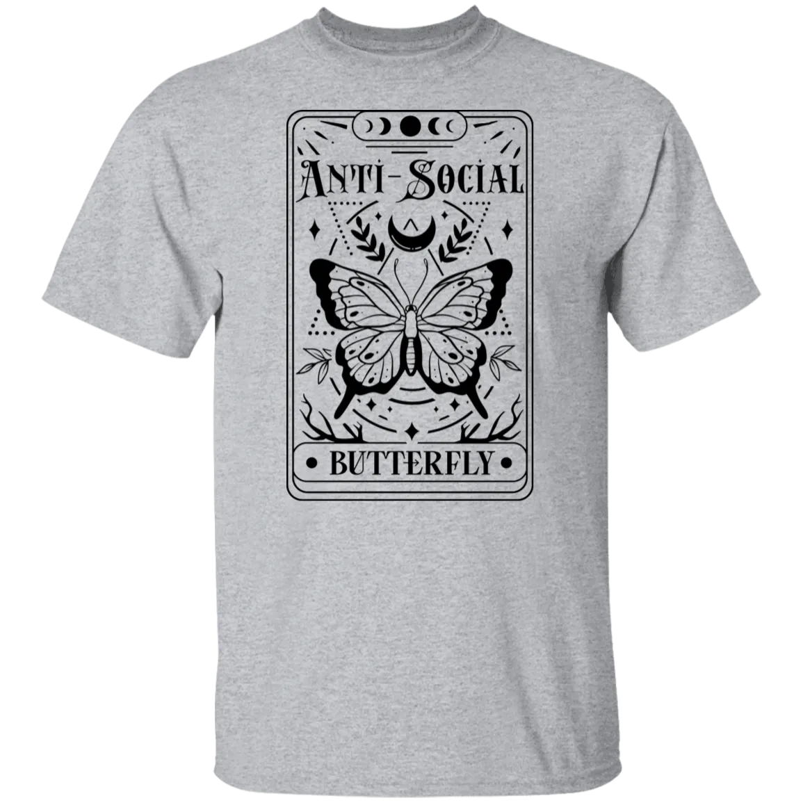 Anti Social Butterfly Tarot Card T-Shirt
