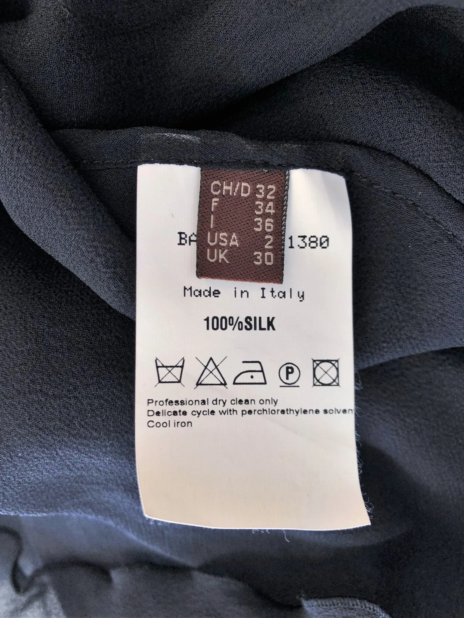Bally Dress Black Satin-Trim Silk Size US 2 Scoop Neck 3/4 Sleeve