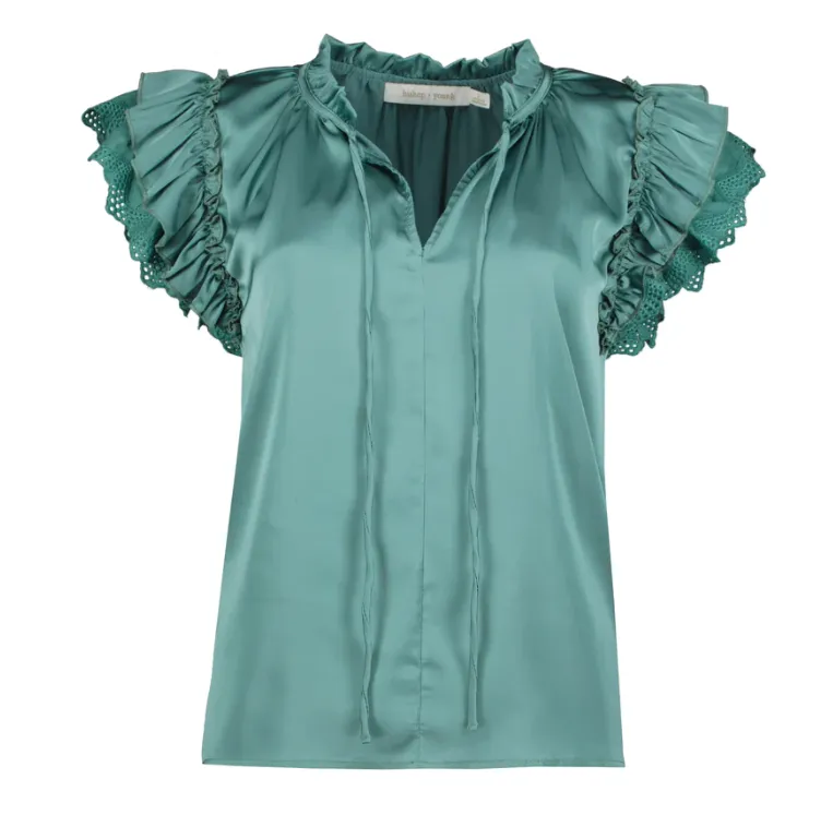 Bishop   Young Nikki Flutter Sleeve Top - Sea Glass