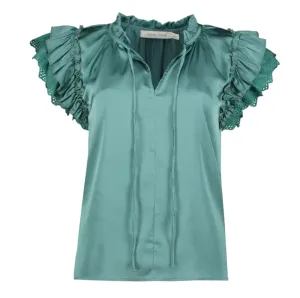 Bishop   Young Nikki Flutter Sleeve Top - Sea Glass