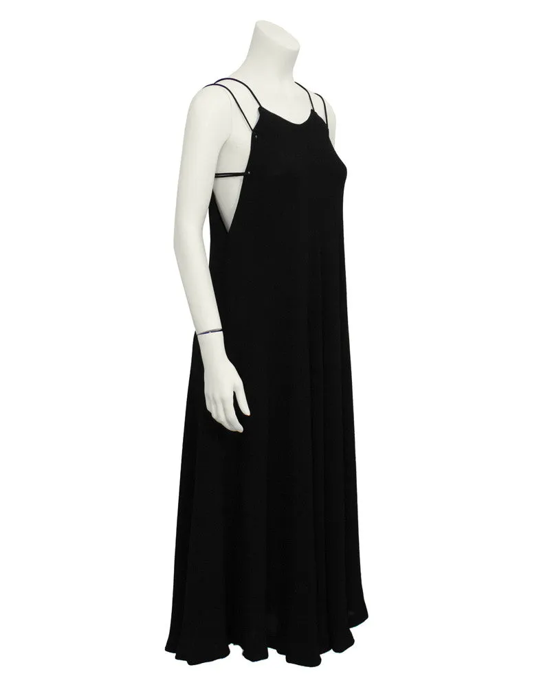 Black Double Strap Evening Dress