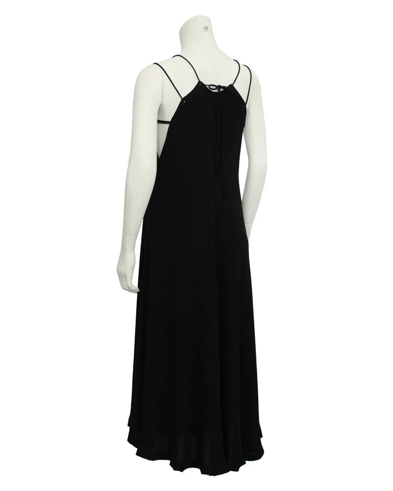 Black Double Strap Evening Dress