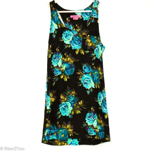 Black Floral Print Tank Top(Betsey Johnson)
