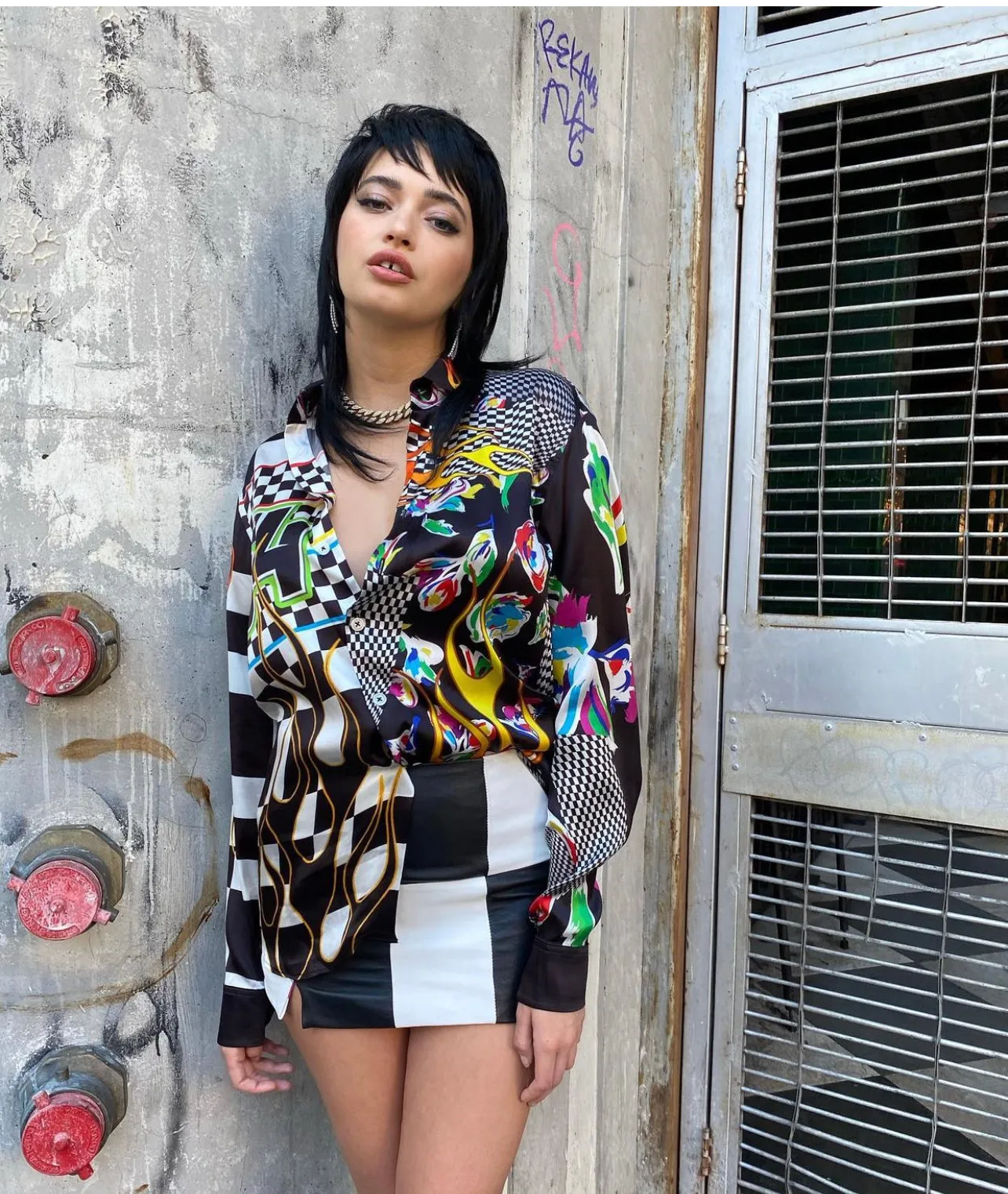 BruceGlen Vroom Checked Silk Shirt (The Bomb Fashion Show)