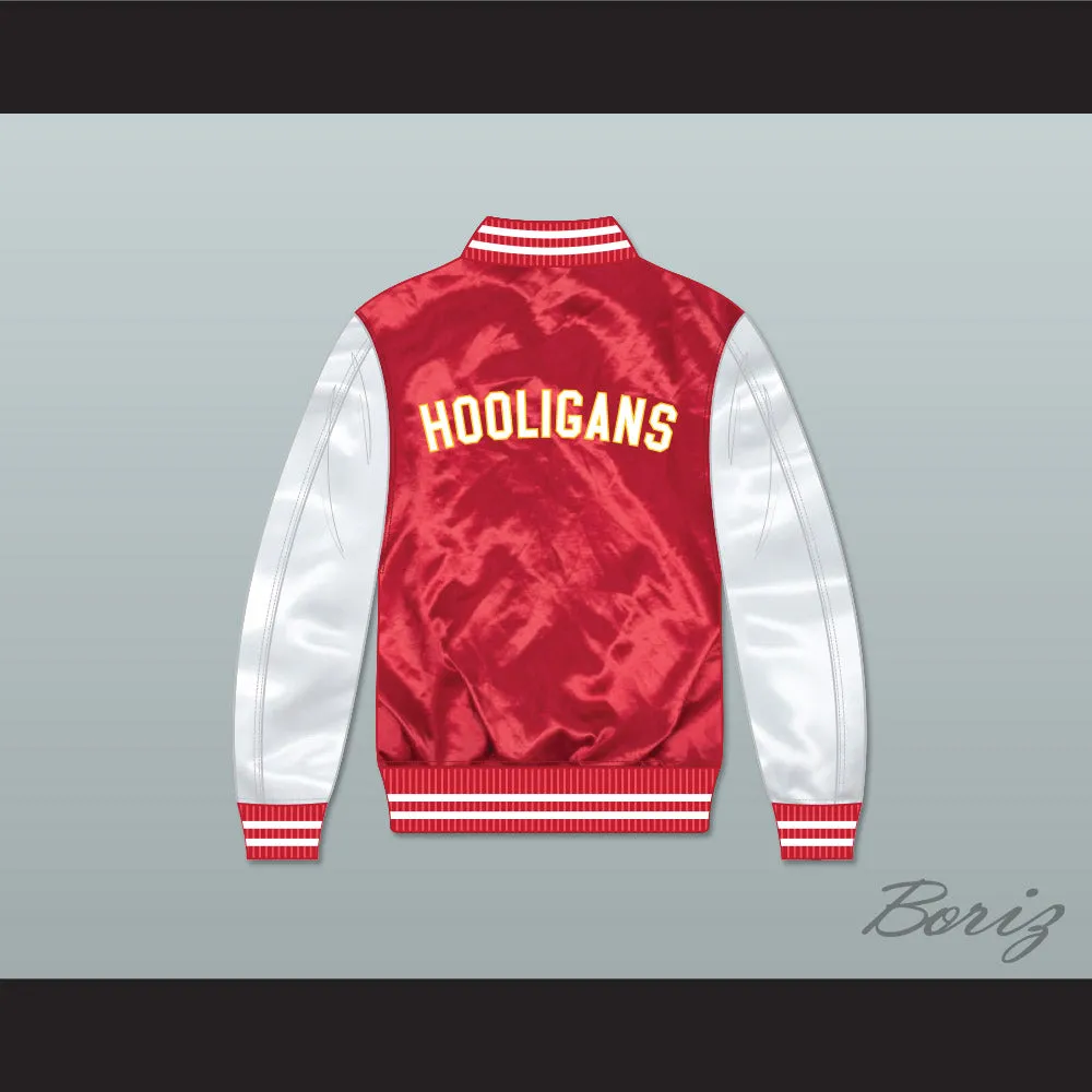 Bruno Mars 24K Hooligans Red/ White Varsity Letterman Satin Bomber Jacket 1
