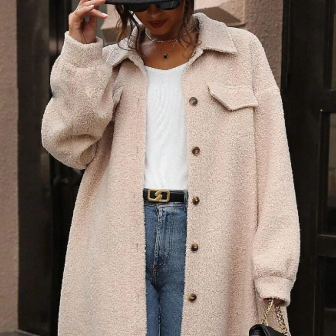 Button Up Sherpa Coat