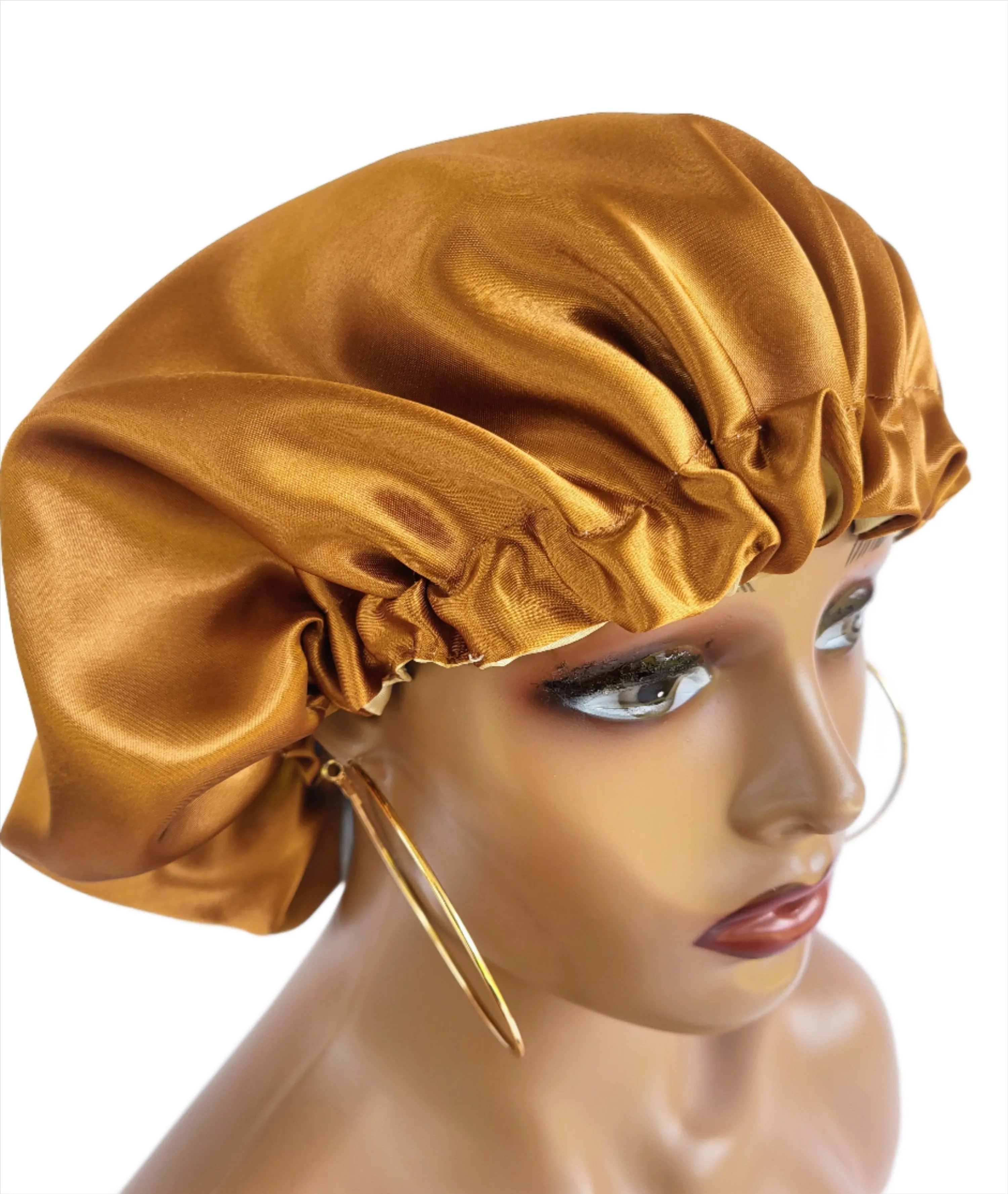 CARAMEL COFFEE Reversible Sleeping Satin Hair Bonnet