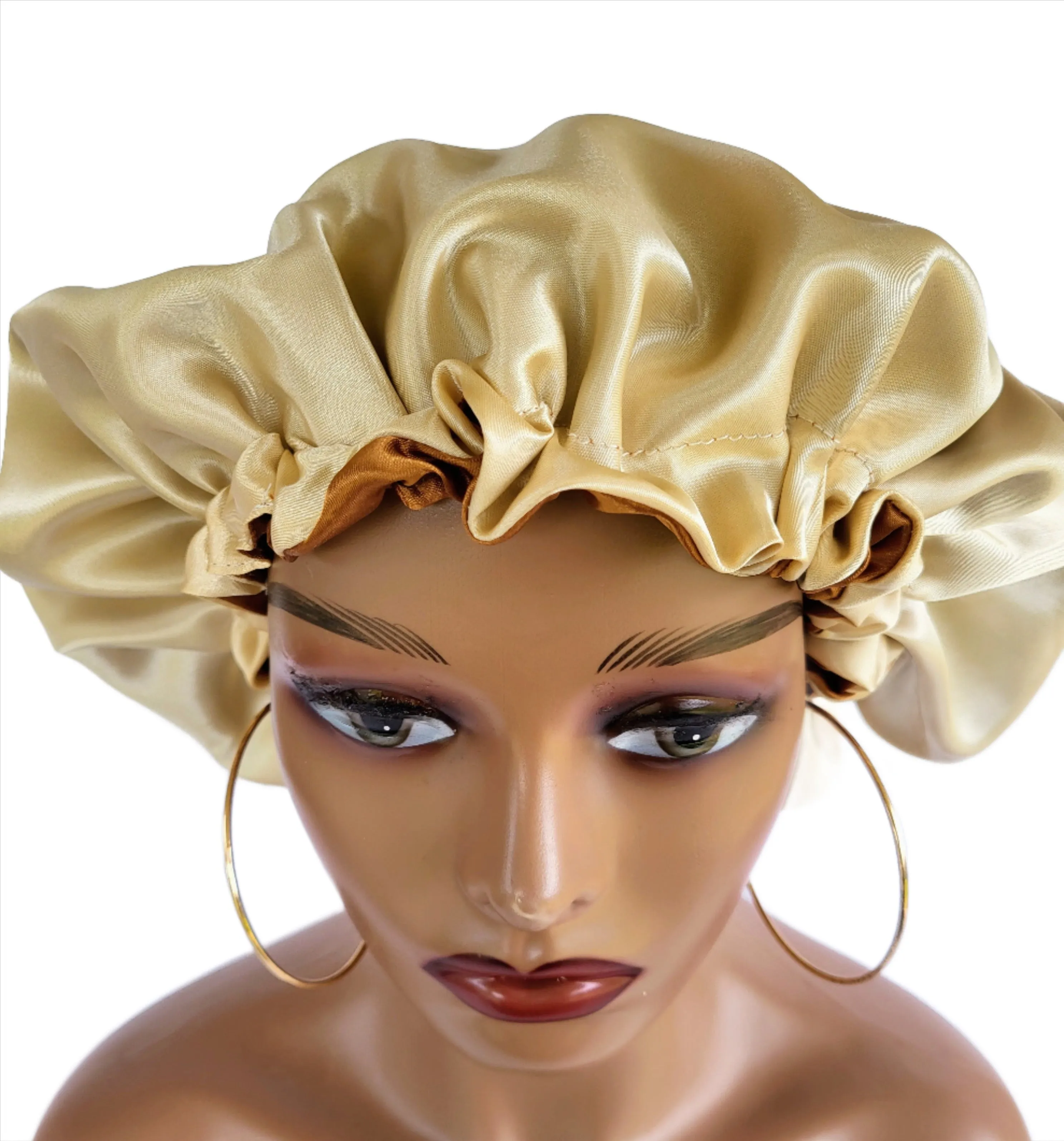 CARAMEL COFFEE Reversible Sleeping Satin Hair Bonnet