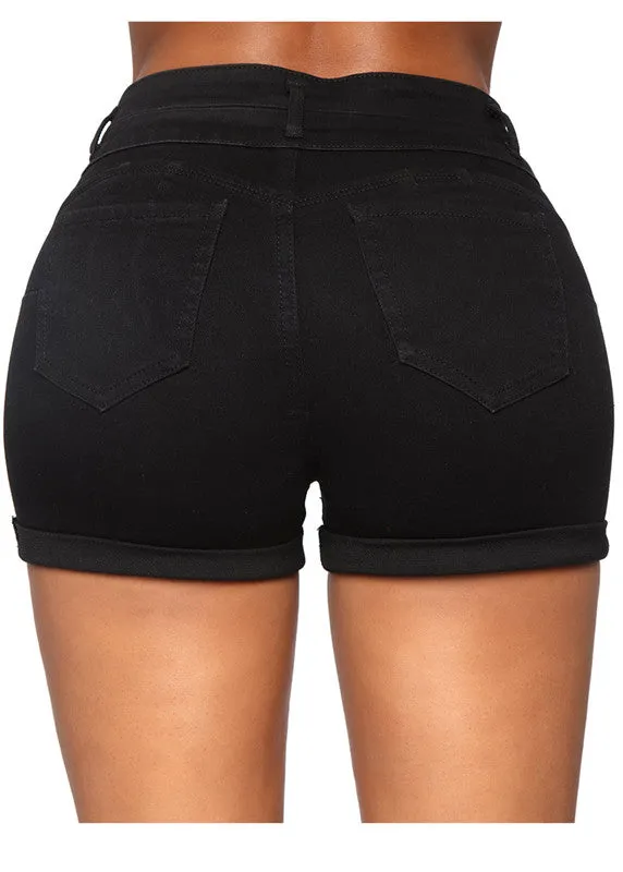 Casual Women's Fit Slim High Waist Stretchy Denim Shorts