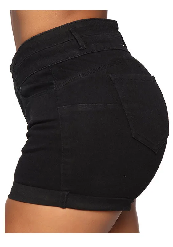Casual Women's Fit Slim High Waist Stretchy Denim Shorts