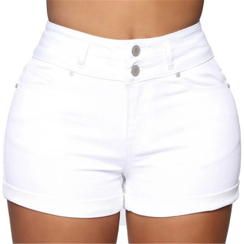 Casual Women's Fit Slim High Waist Stretchy Denim Shorts