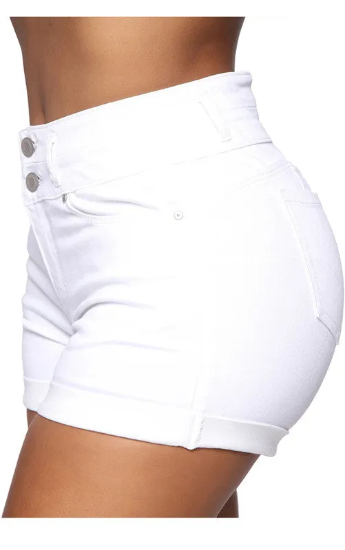 Casual Women's Fit Slim High Waist Stretchy Denim Shorts