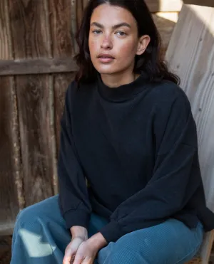Charlie Organic Cotton Sweatshirt in Black Marl