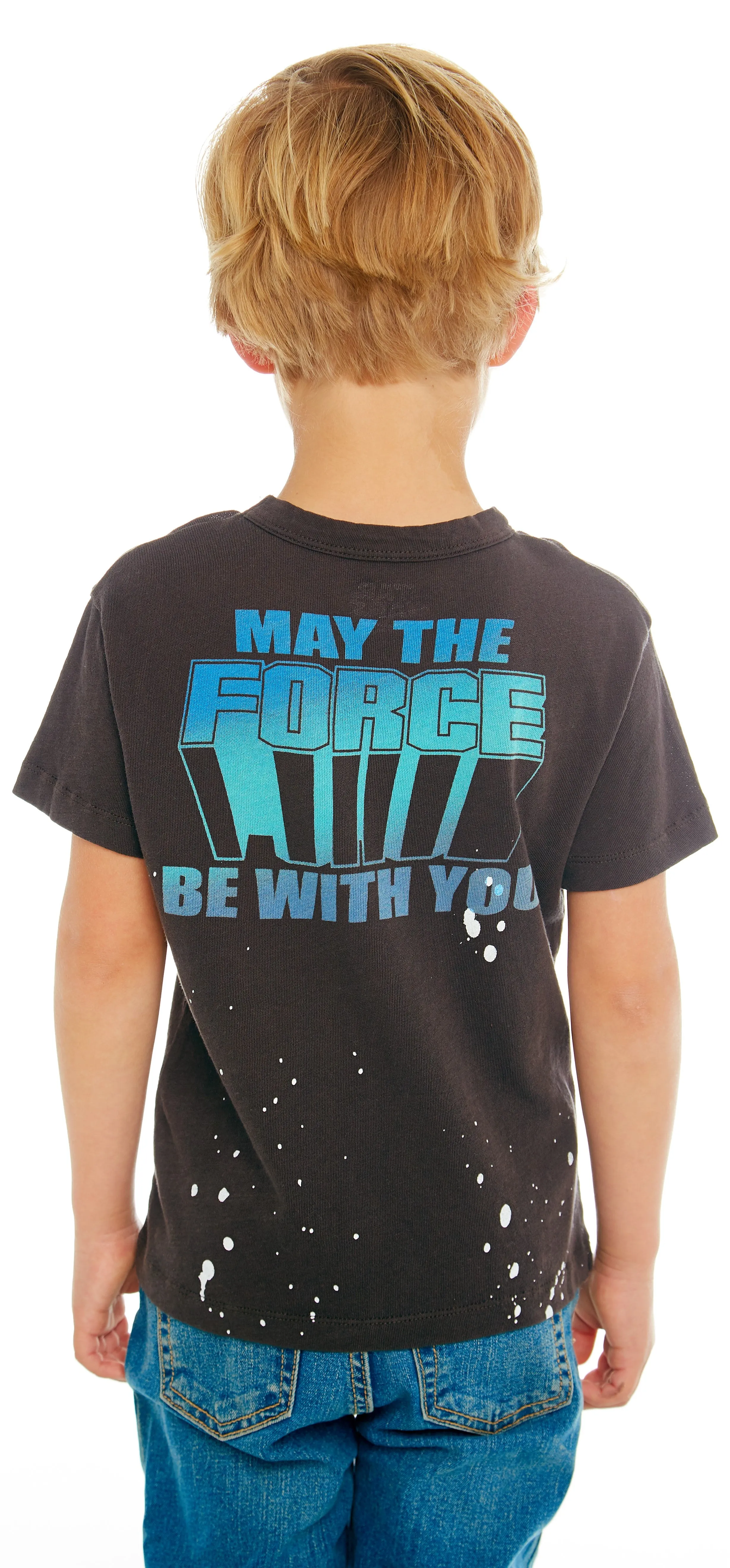 Chaser Star Wars-Blue Star Wars Vintage Black Gauzy Cotton Tee