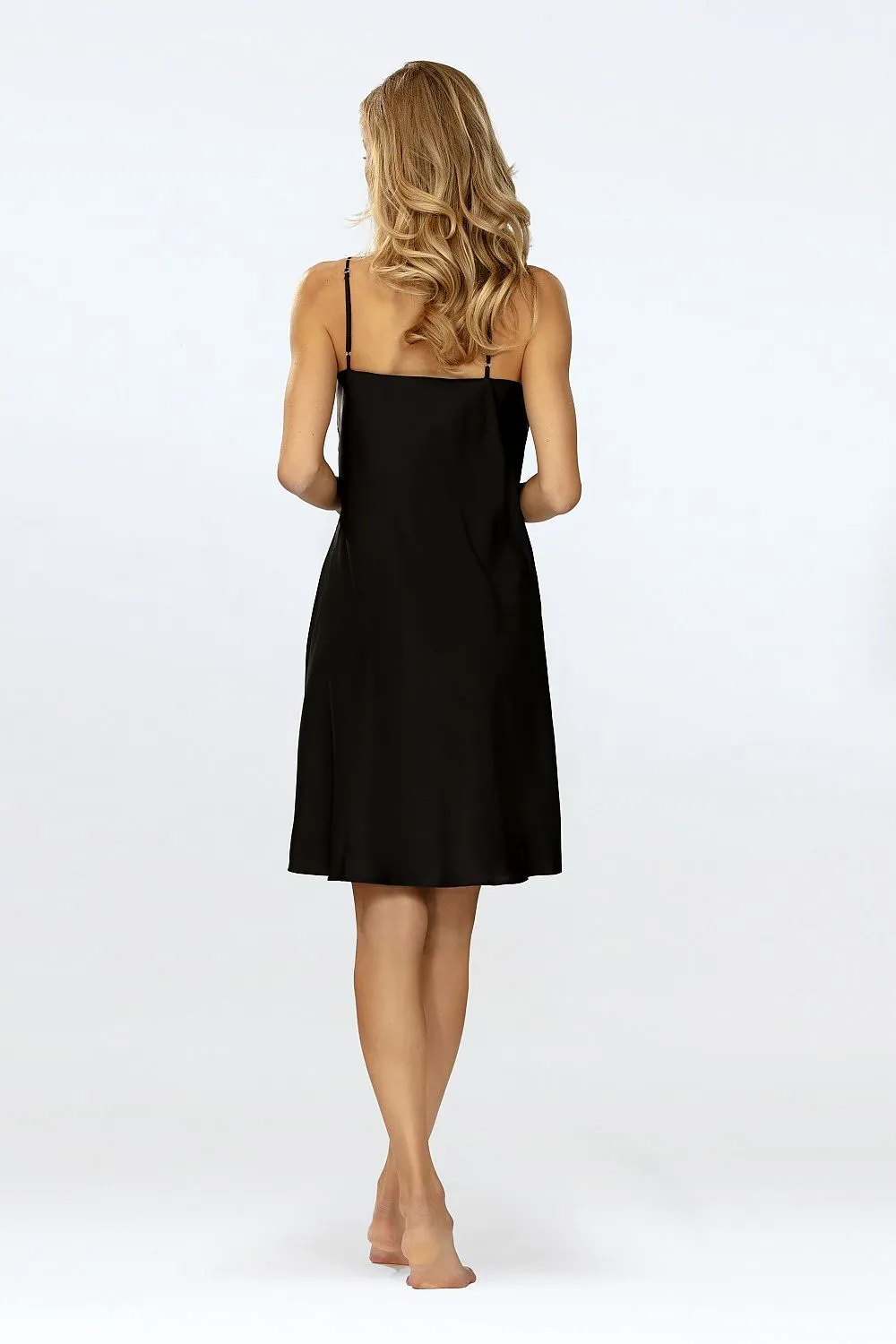 Chemise Satin Short Dress with Adjustable Straps