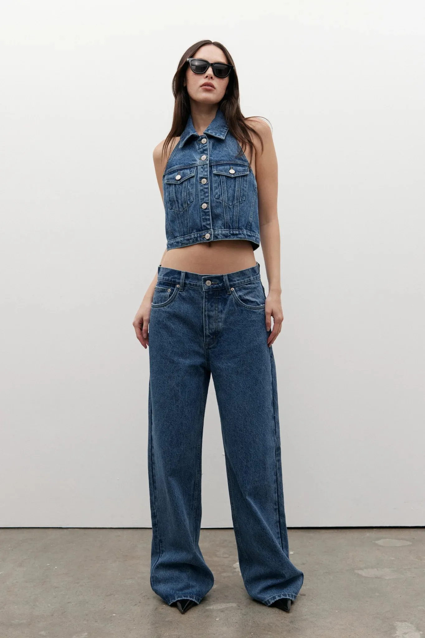 CHLOE DENIM VEST - DENVER BLUE