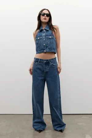 CHLOE DENIM VEST - DENVER BLUE