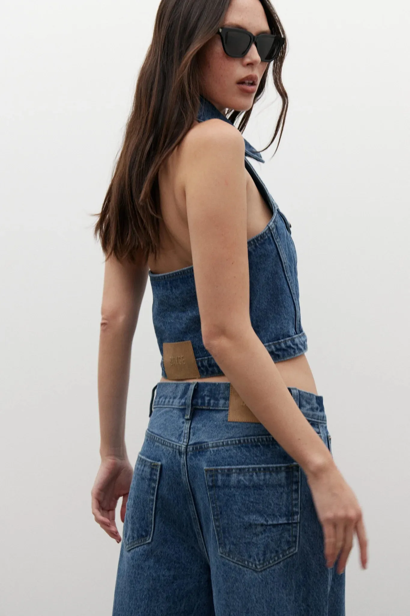 CHLOE DENIM VEST - DENVER BLUE