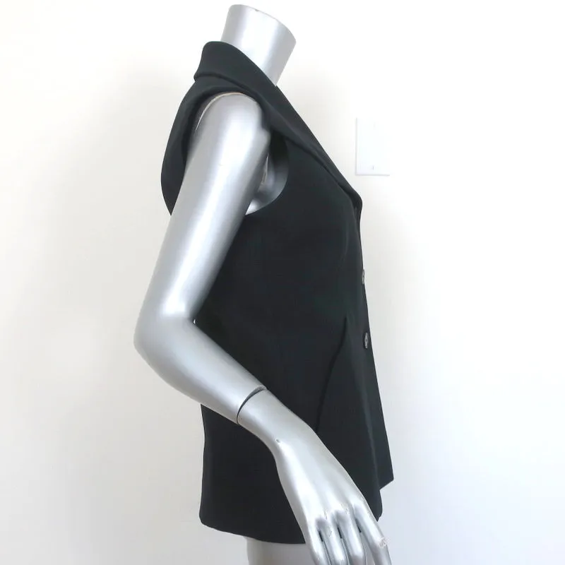 Christian Dior Vest Black Wool-Silk Size US 8 Sleeveless Jacket