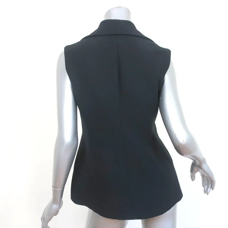 Christian Dior Vest Black Wool-Silk Size US 8 Sleeveless Jacket