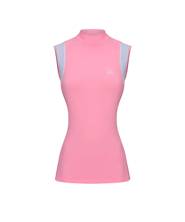 CHUCUCHU Women's Mesh Dual Point Top - Pink