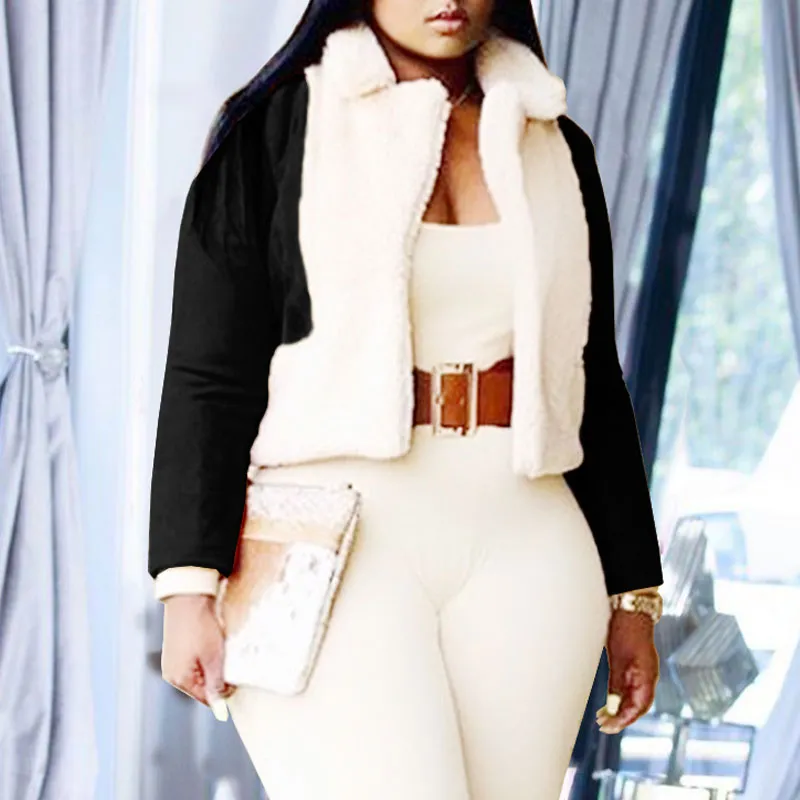 Colorblock Long Sleeve Cotton Coat
