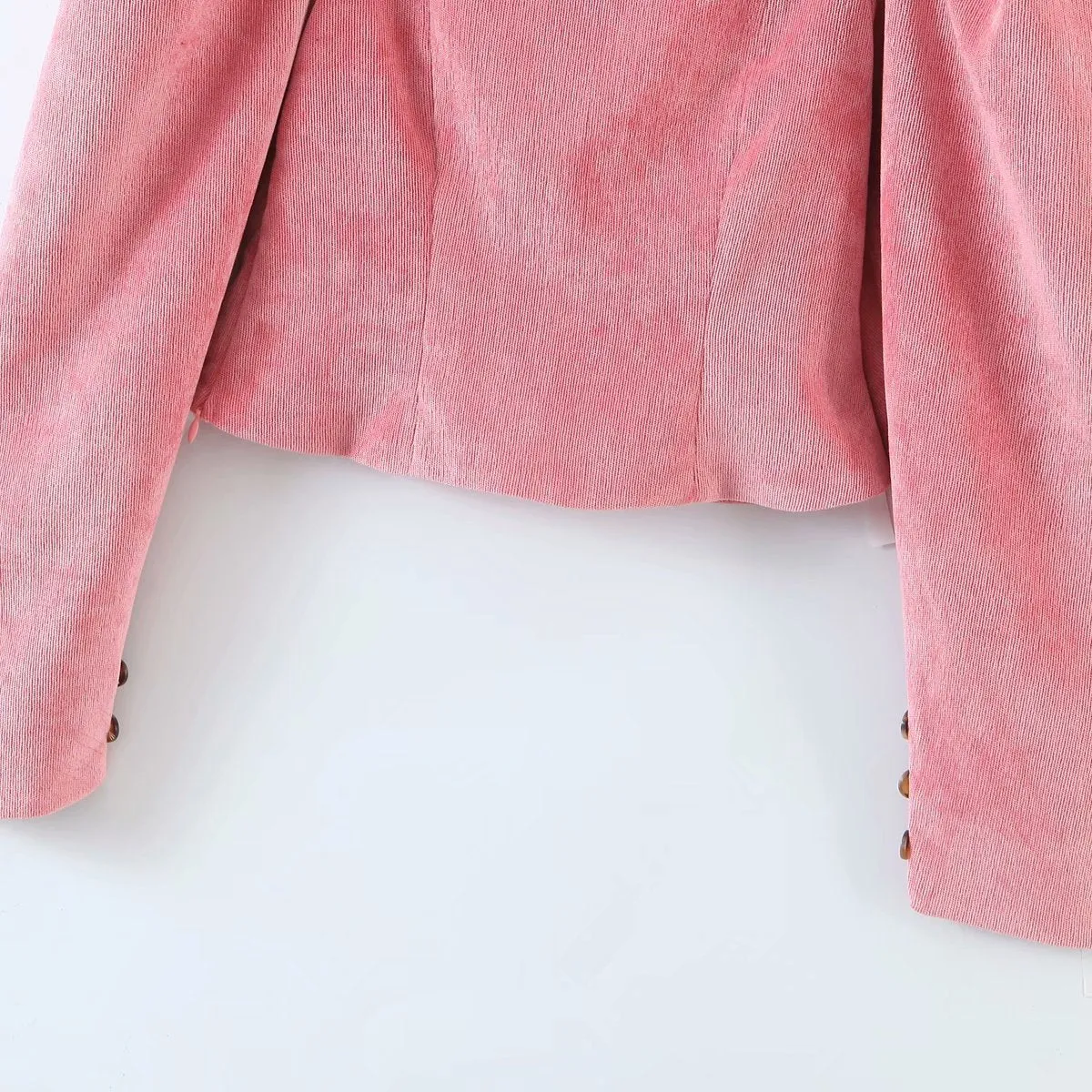 Corduroy Square Collar Puff Bubble Sleeve Shirt Crop Tops