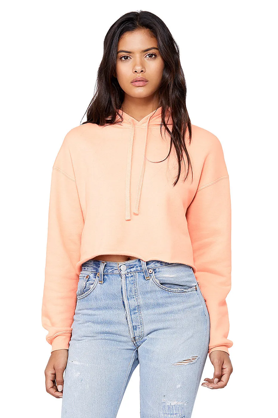 Cropped fleece hoodie