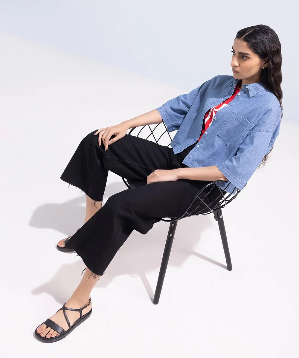 Denim Cropped Shirt