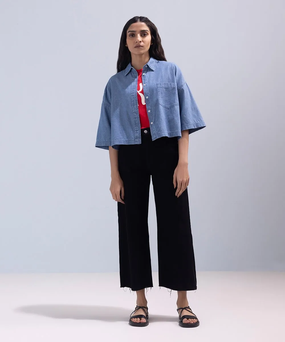 Denim Cropped Shirt