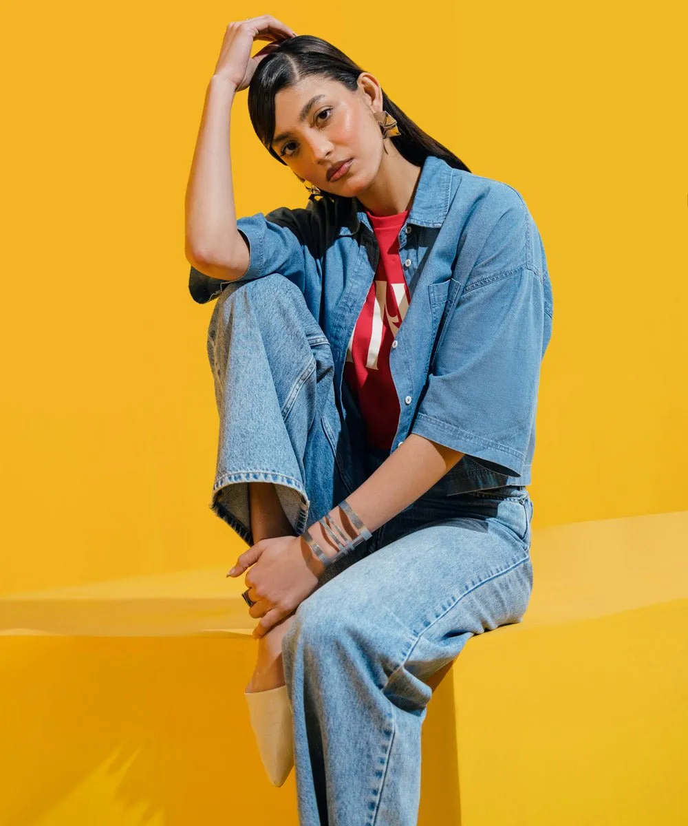 Denim Cropped Shirt