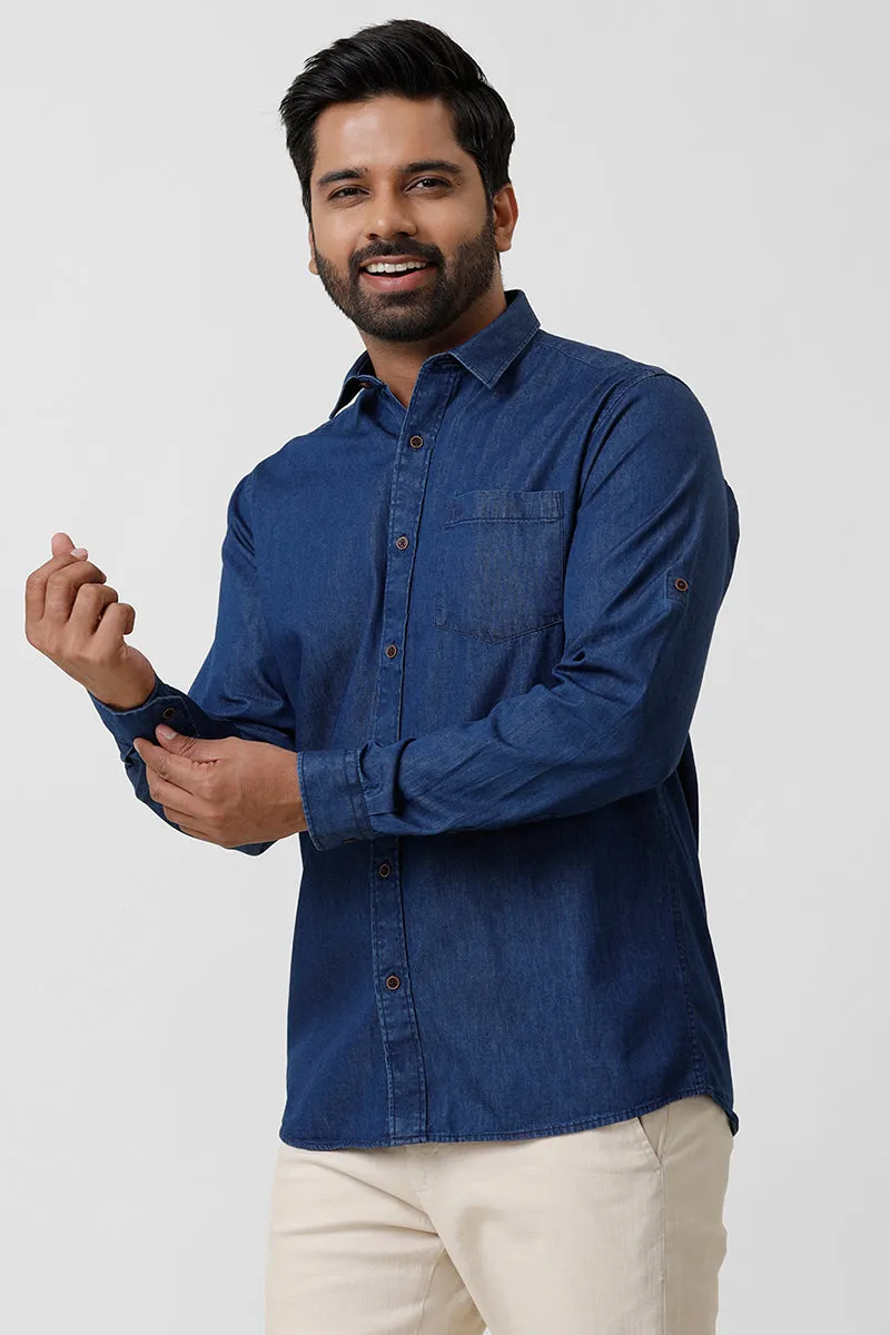 Denim - Dark Blue Casual Shirts for Men | Ariser