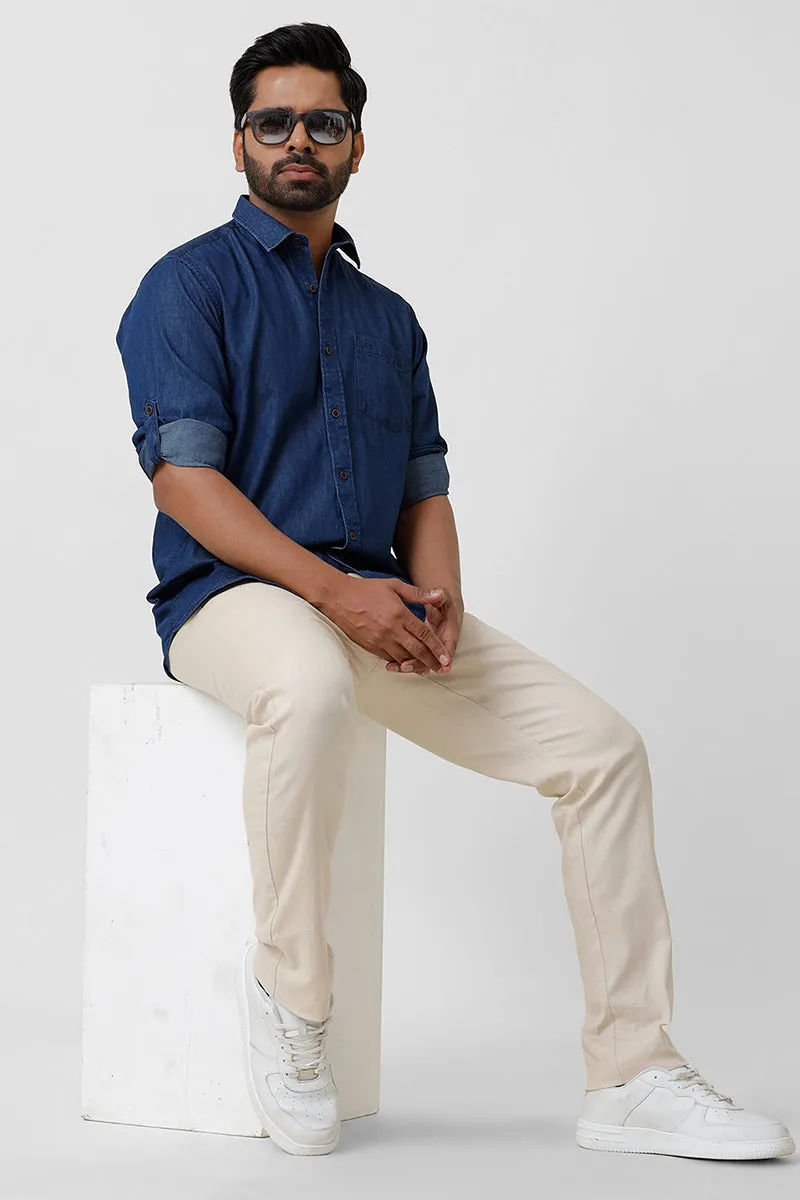 Denim - Dark Blue Casual Shirts for Men | Ariser